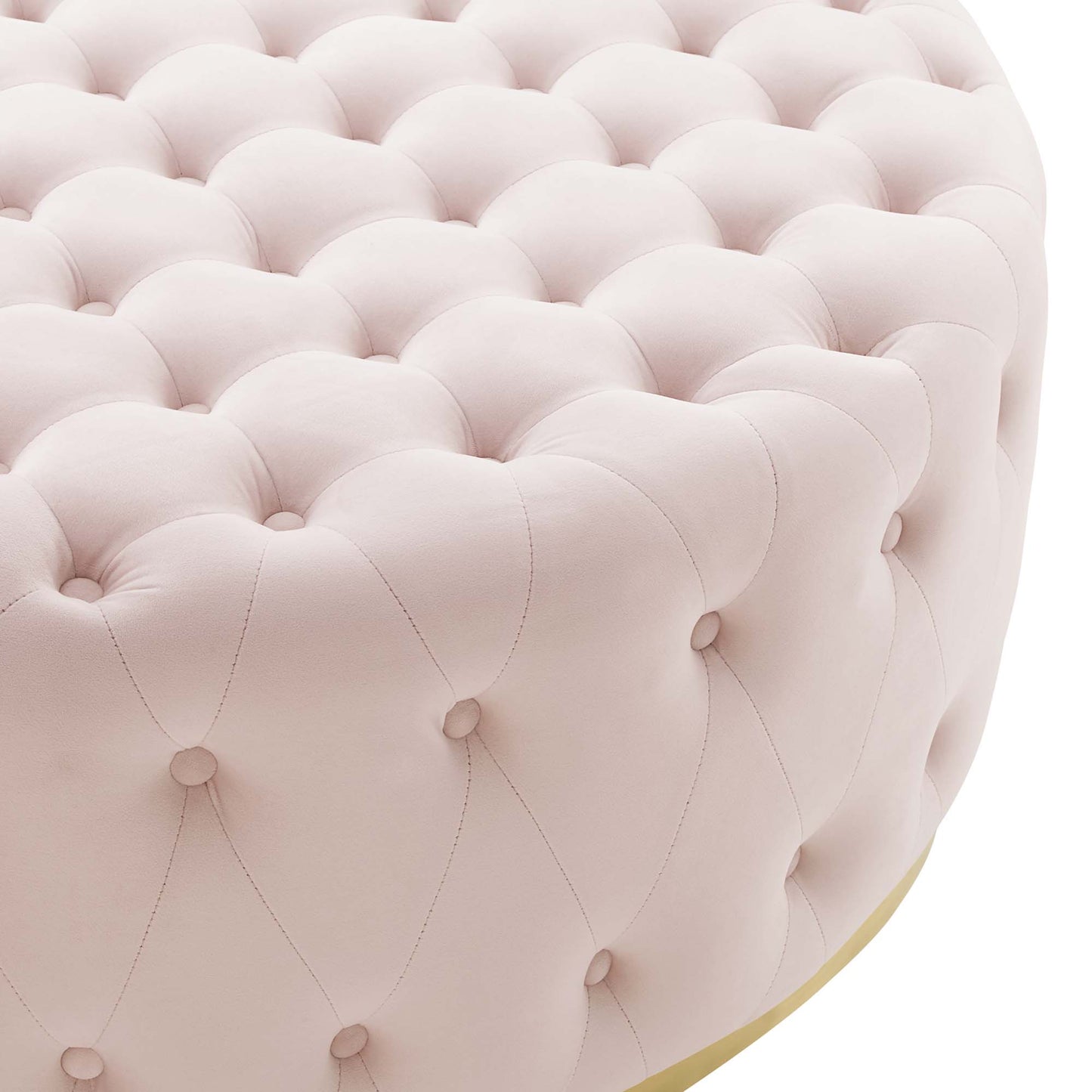 Ensconce Tufted Performance Velvet Round Ottoman