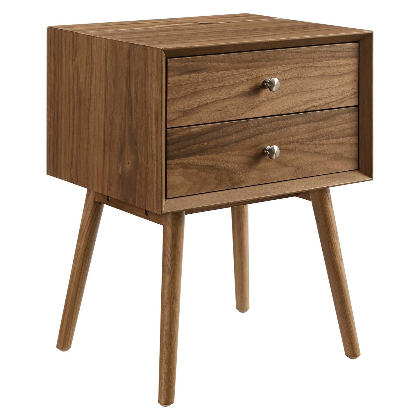 Ember Wood Nightstand With USB Ports