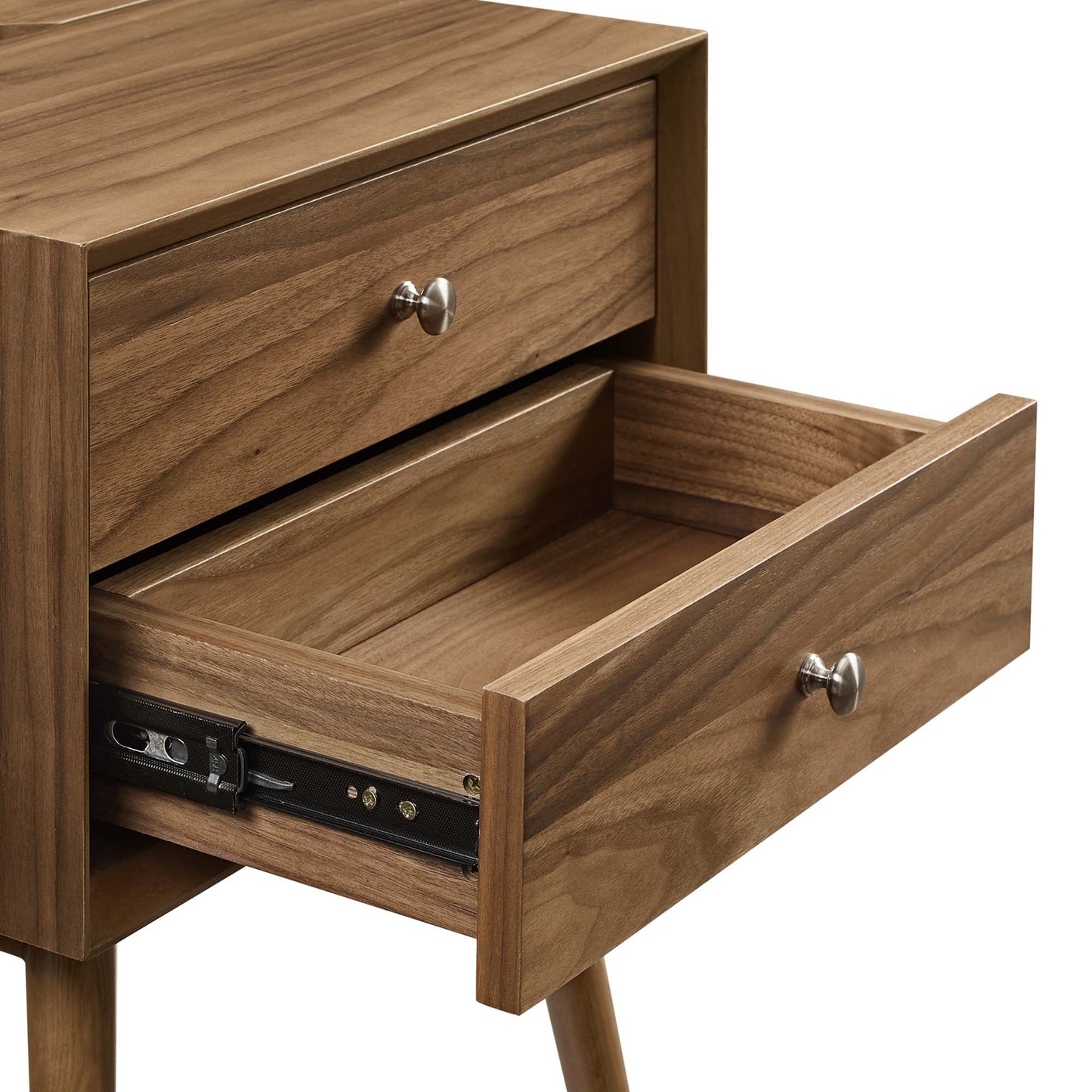 Ember Wood Nightstand With USB Ports