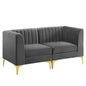 Triumph Channel Tufted Performance Velvet Loveseat