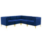 Triumph 5-Piece Channel Tufted Performance Velvet Sectional Sofa