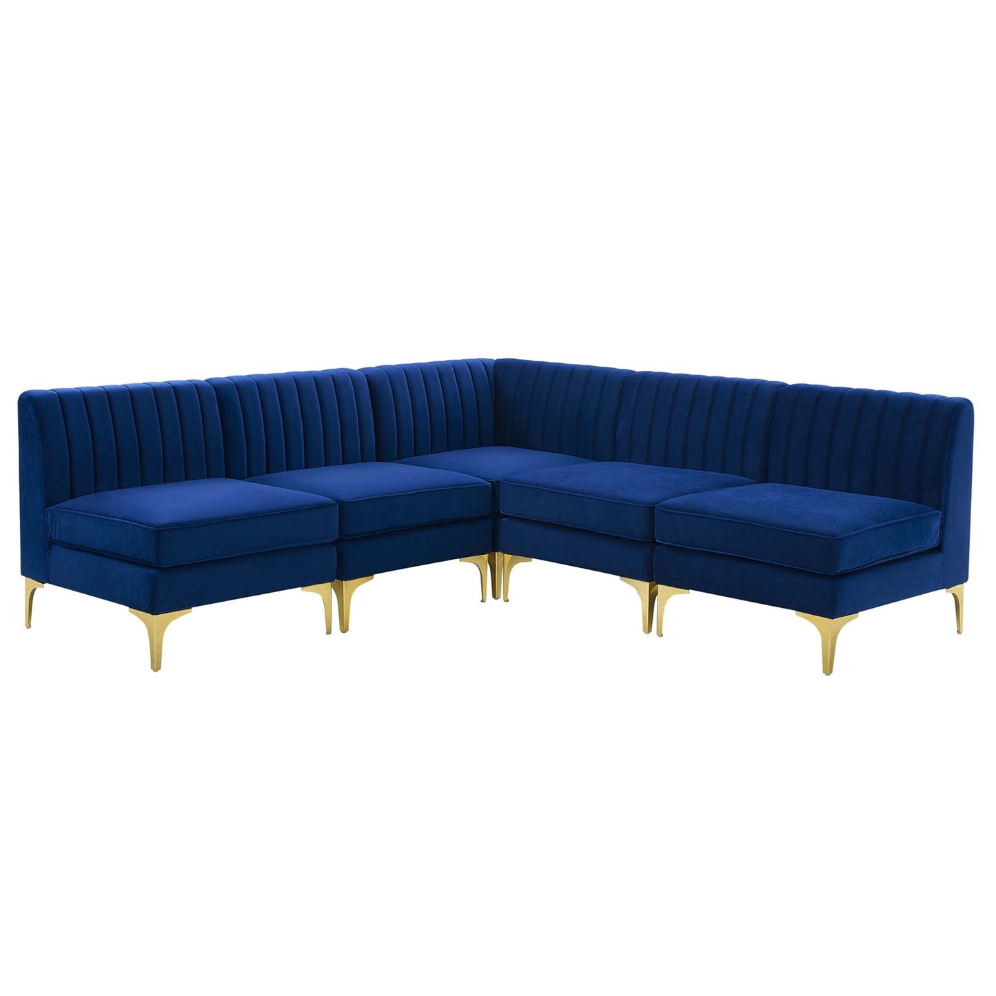 Triumph 5-Piece Channel Tufted Performance Velvet Sectional Sofa