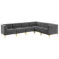 Triumph 6-Piece Channel Tufted Performance Velvet Sectional Sofa