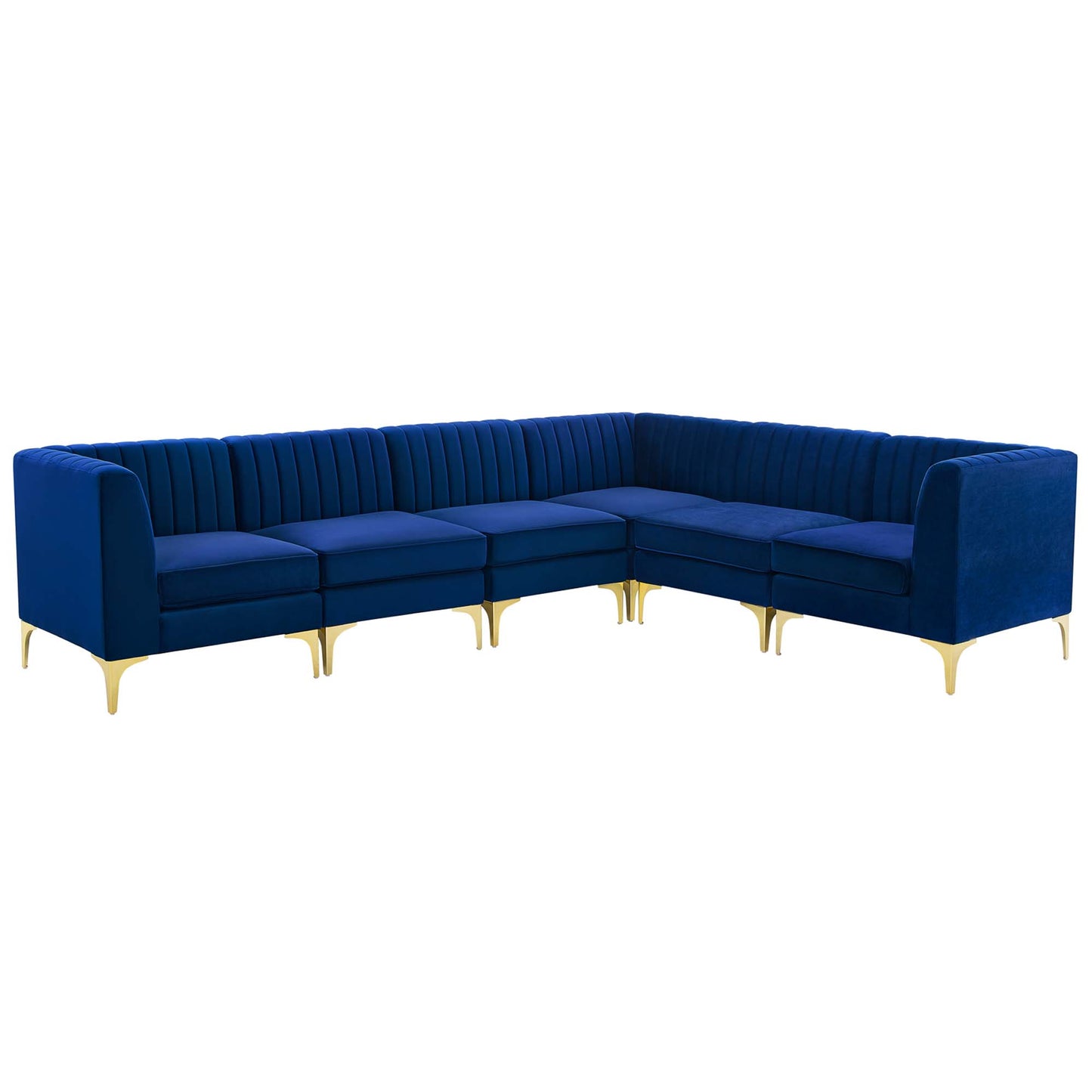 Triumph 6-Piece Channel Tufted Performance Velvet Sectional Sofa