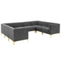 Triumph 8-Piece Channel Tufted Performance Velvet Sectional Sofa