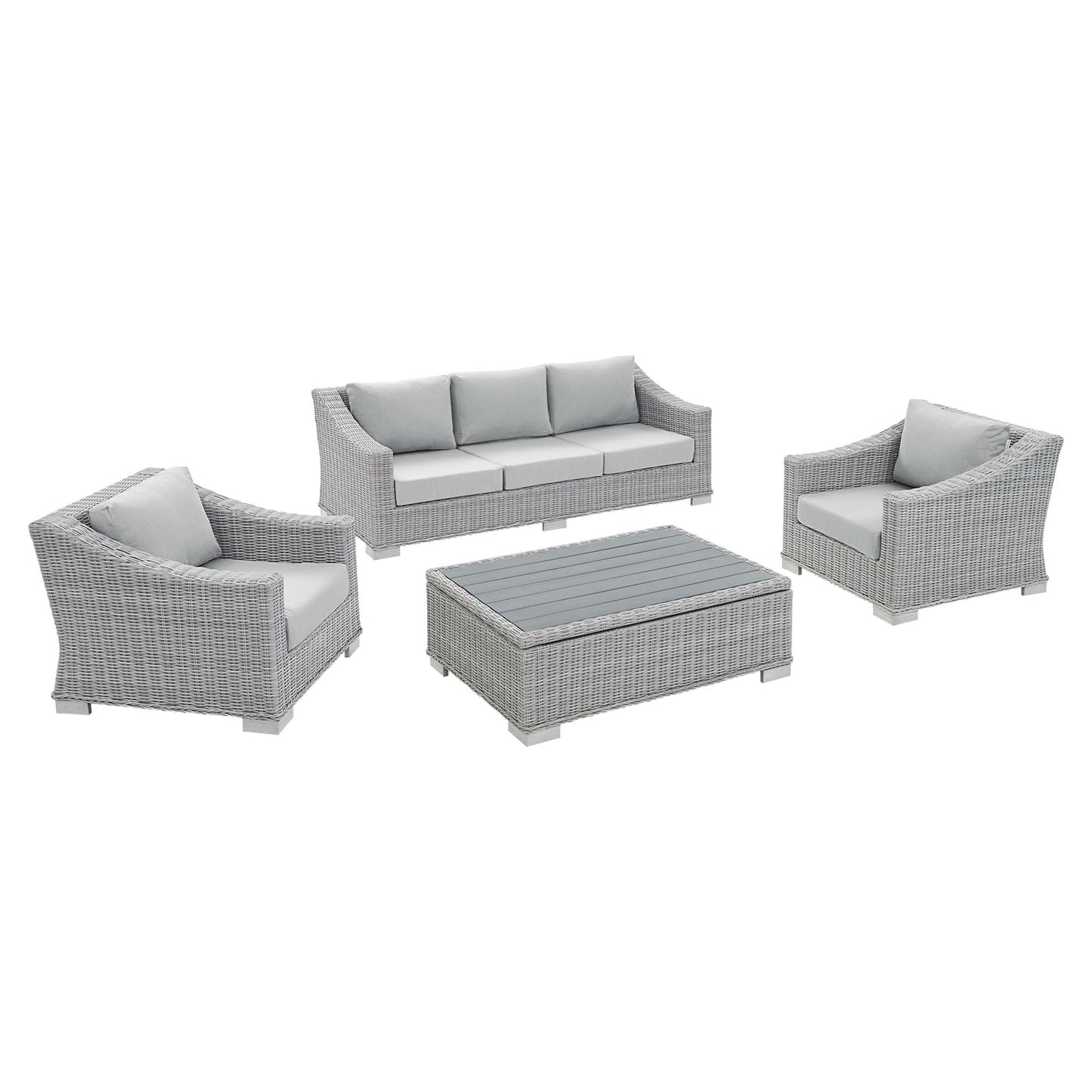 Conway 4-Piece Sunbrella® Outdoor Patio Wicker Rattan Furniture Set