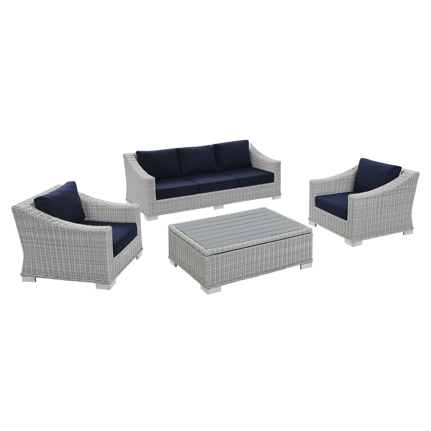 Conway 4-Piece Sunbrella® Outdoor Patio Wicker Rattan Furniture Set