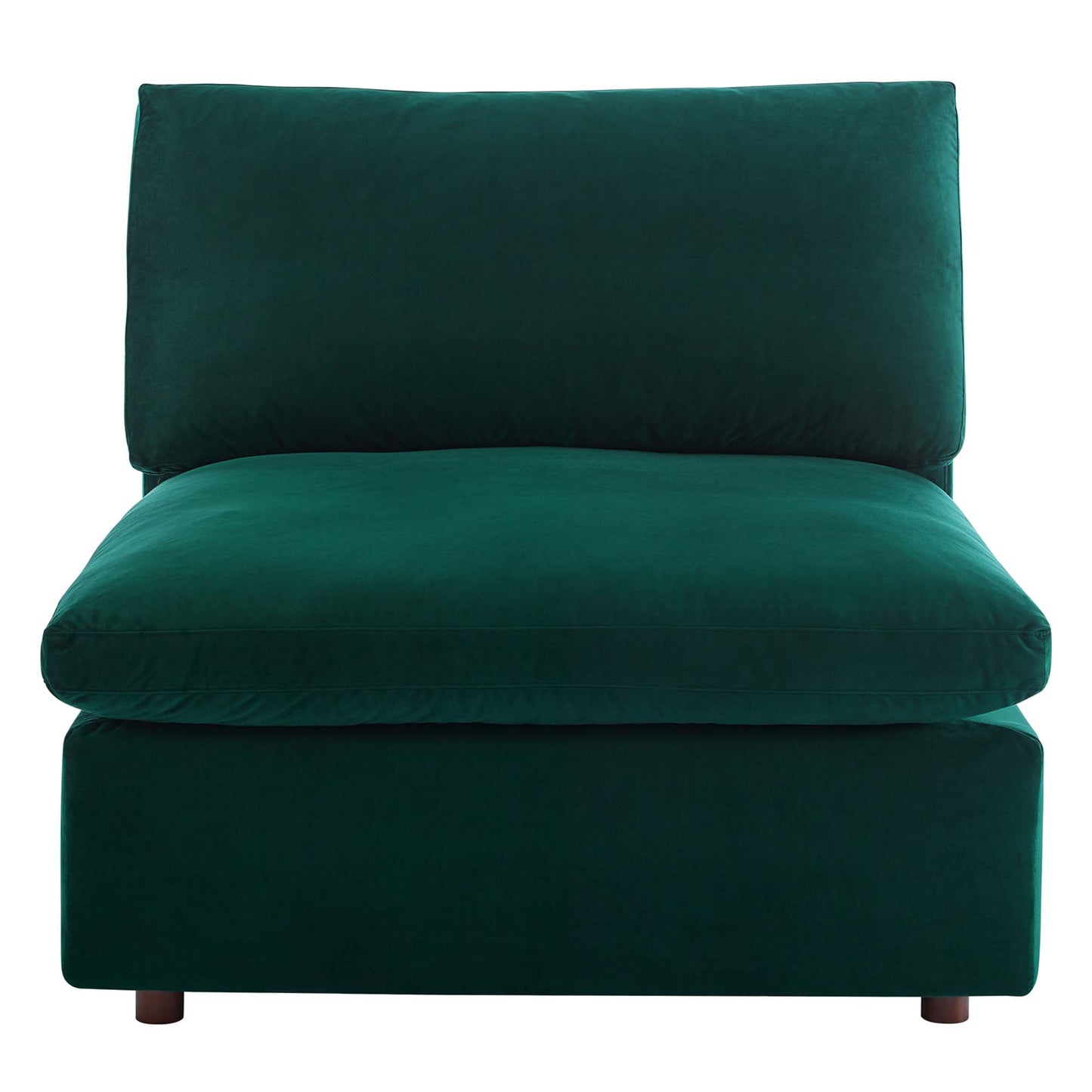 Commix Down Filled Overstuffed Performance Velvet Armless Chair