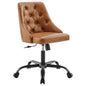 Distinct Tufted Swivel Vegan Leather Office Chair