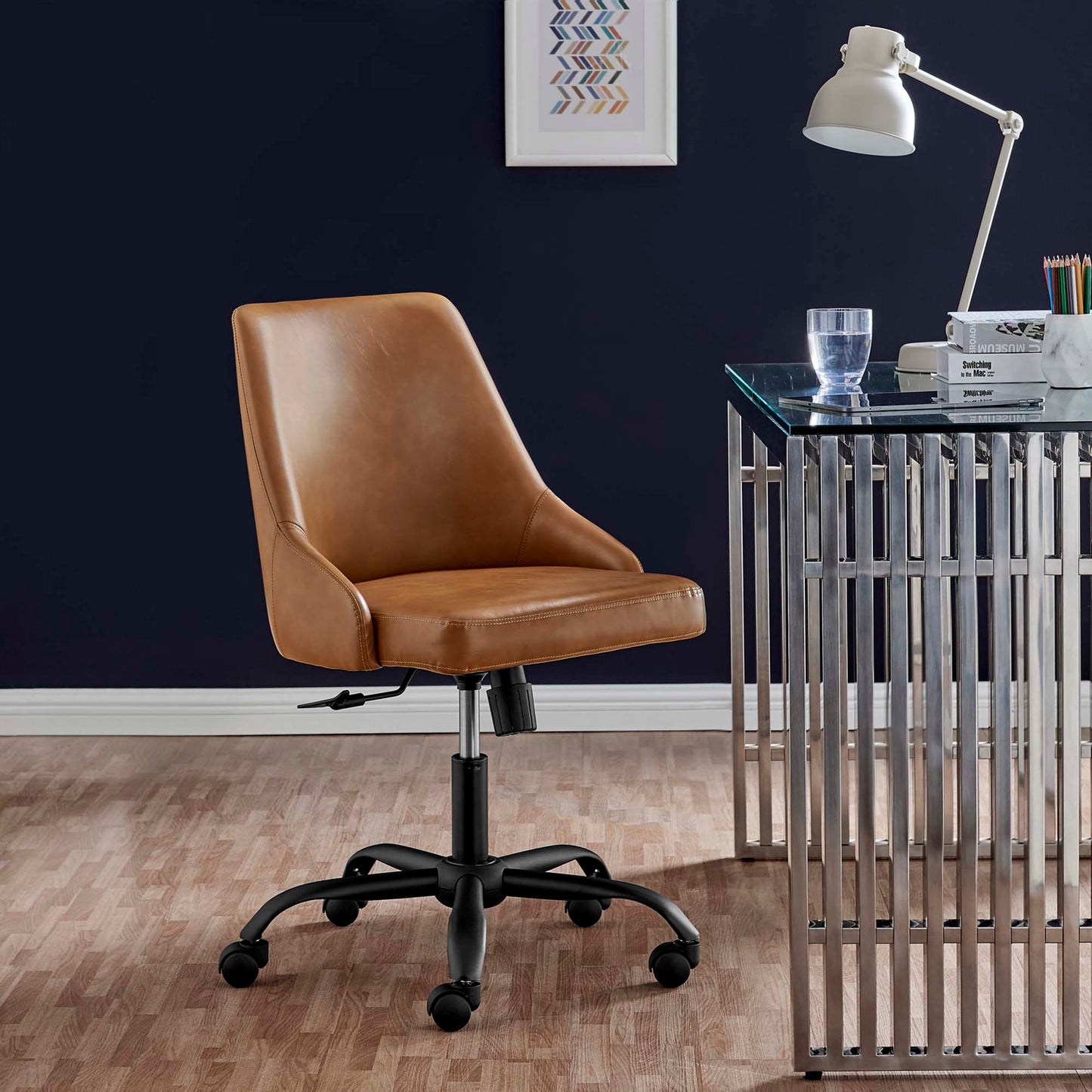 Designate Swivel Vegan Leather Office Chair