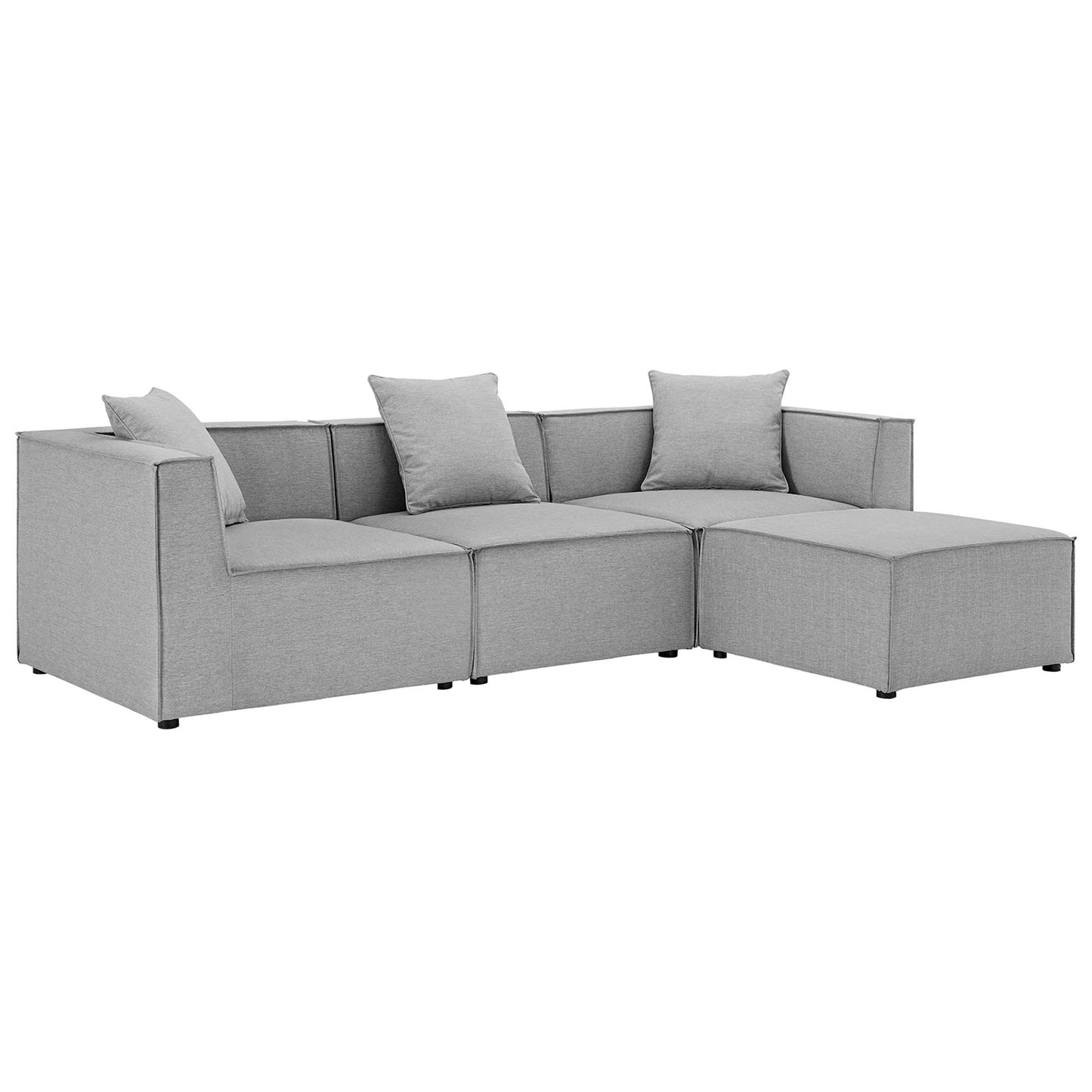 Saybrook 4-Piece Outdoor Patio Upholstered Sectional Sofa