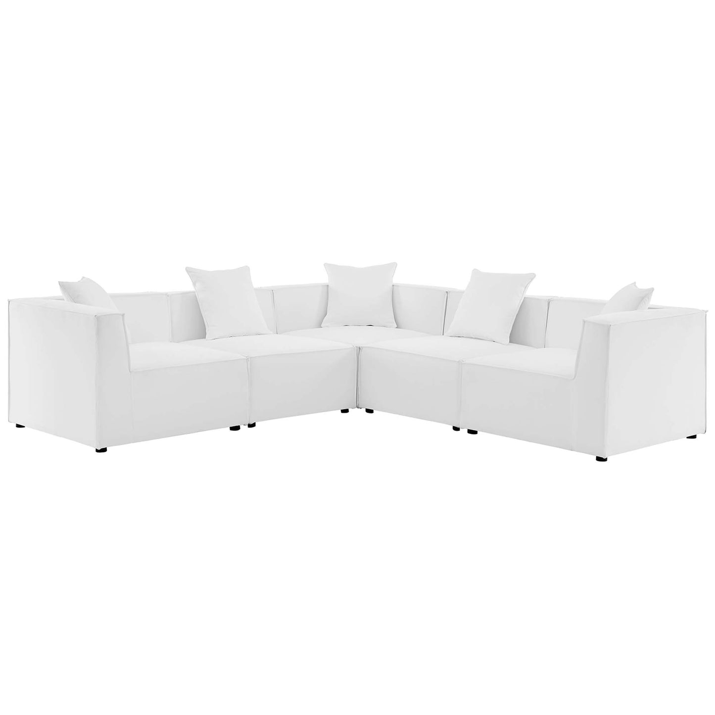 Saybrook 5-Piece Outdoor Patio Upholstered Sectional Sofa