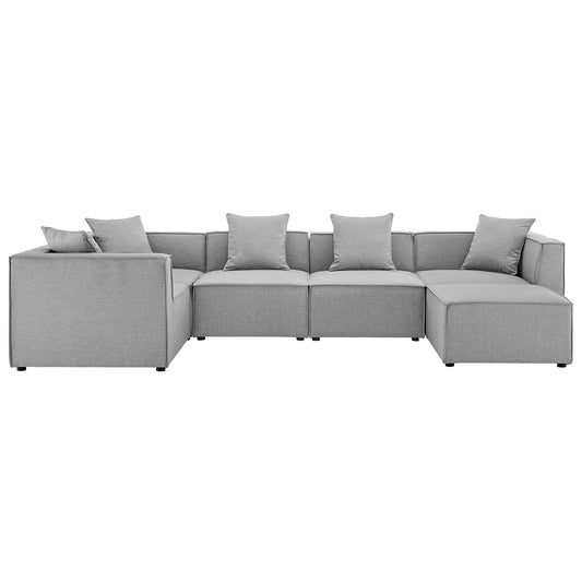 Saybrook 6-Piece Outdoor Patio Upholstered Sectional Sofa