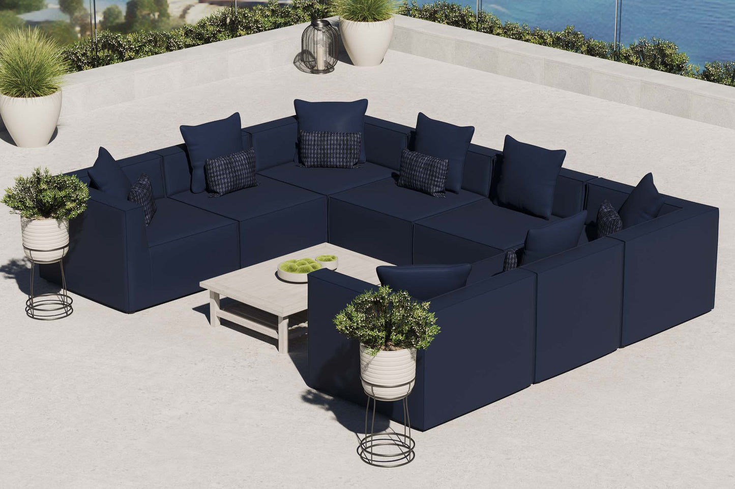 Saybrook 8-Piece Outdoor Patio Upholstered Sectional Sofa