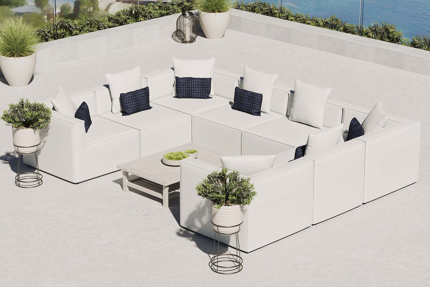 Saybrook 8-Piece Outdoor Patio Upholstered Sectional Sofa