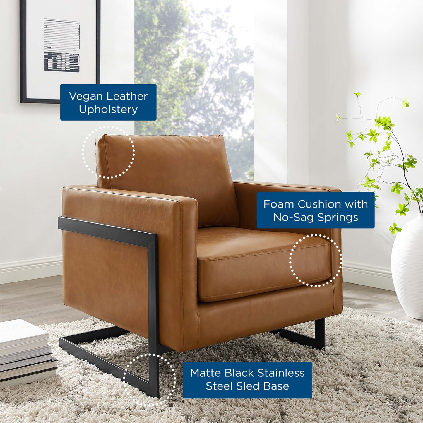 Posse Vegan Leather Accent Chair