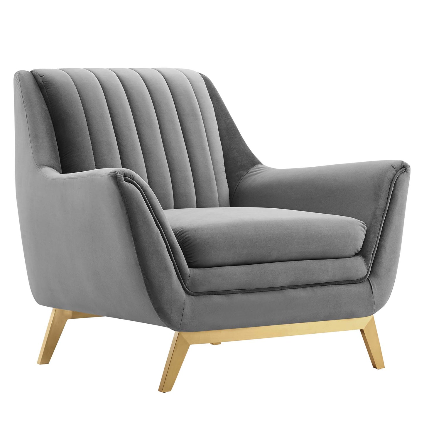 Winsome Channel Tufted Performance Velvet Armchair