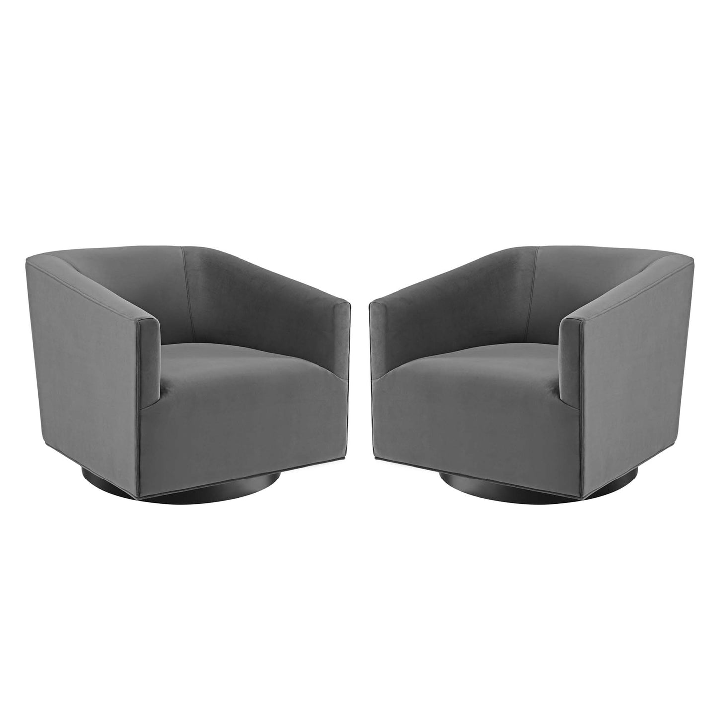 Twist Performance Velvet Swivel Chair Set of 2