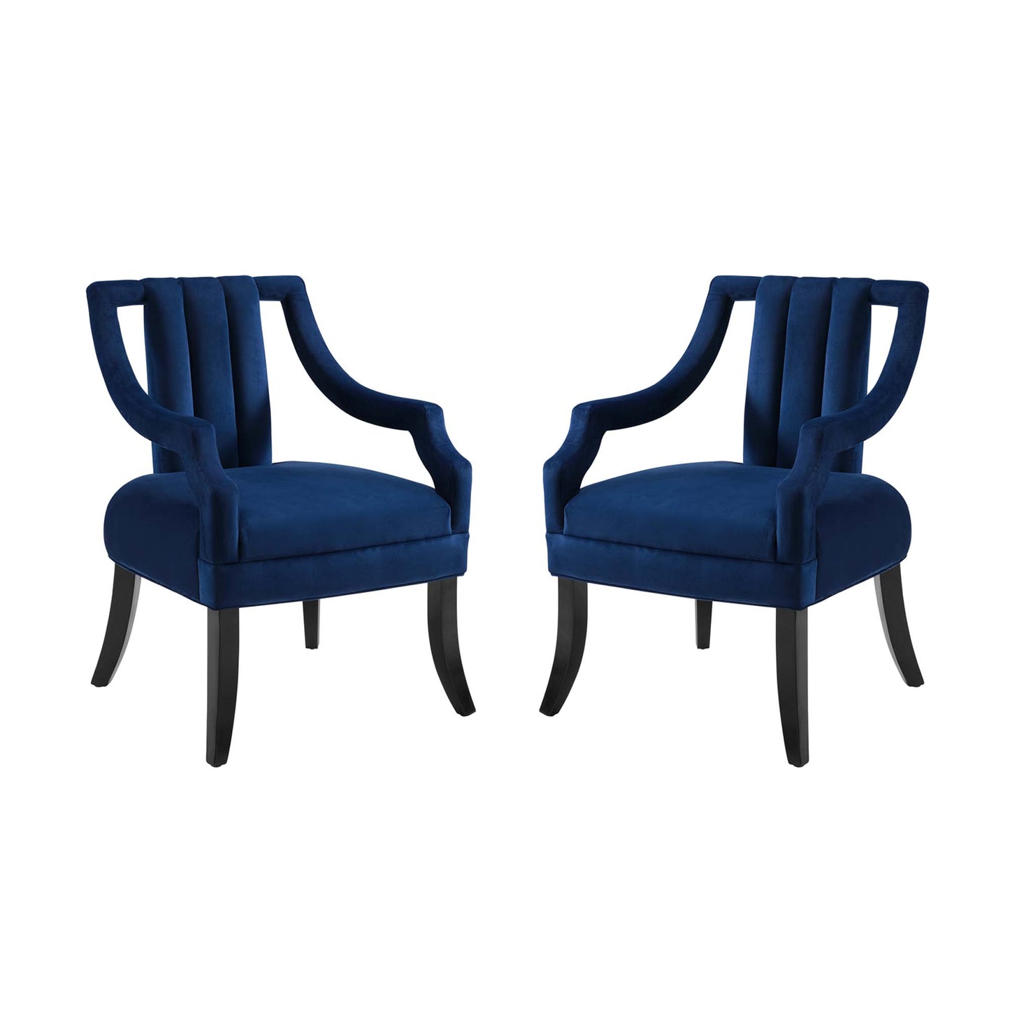 Harken Performance Velvet Accent Chair Set of 2