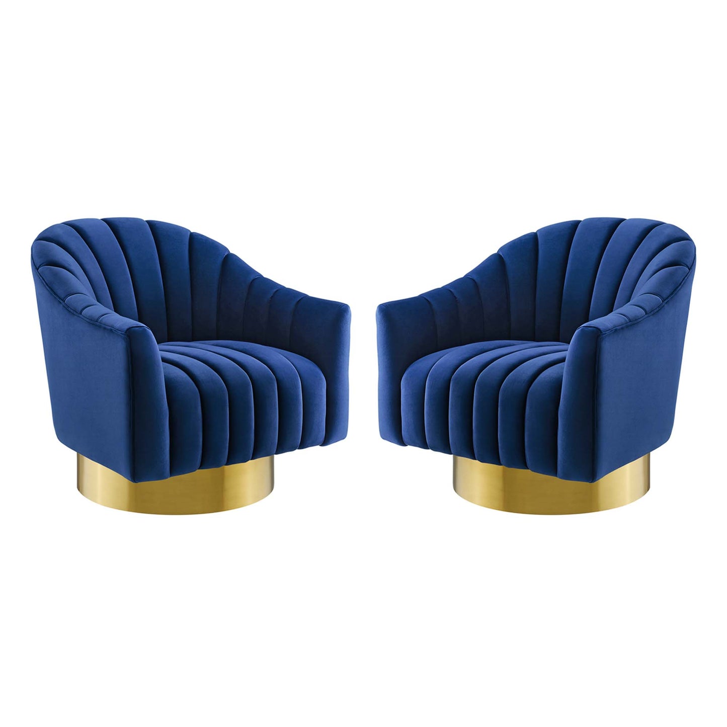 Buoyant Performance Velvet Swivel Chair Set of 2