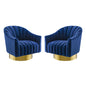 Buoyant Performance Velvet Swivel Chair Set of 2