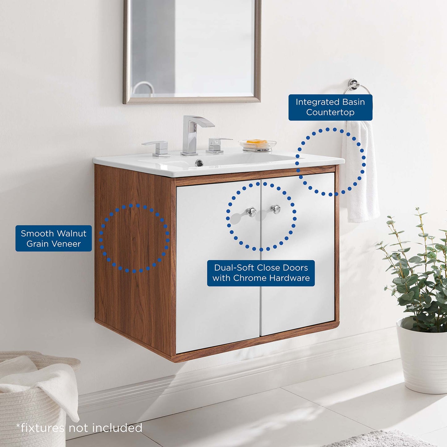 Transmit 24" Wall-Mount Bathroom Vanity