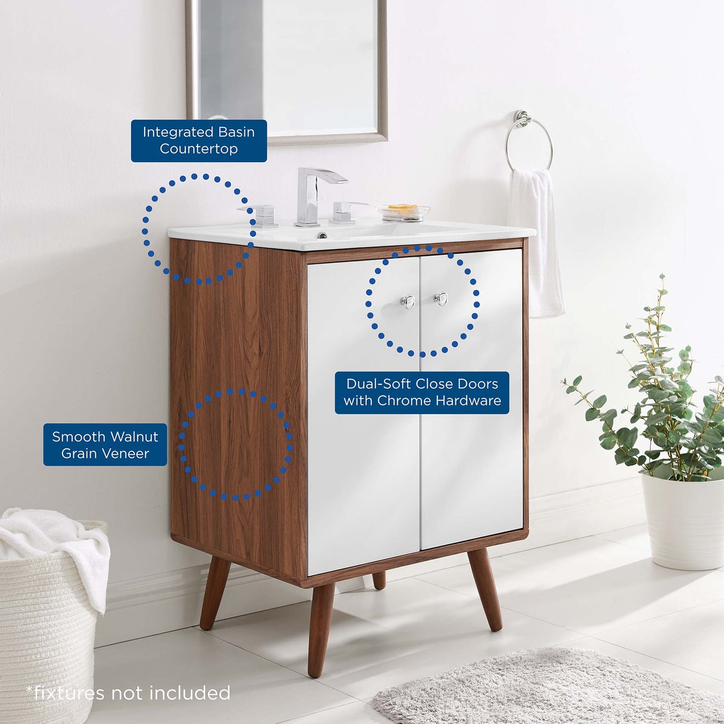 Meuble-lavabo Transmit 24" par Modway