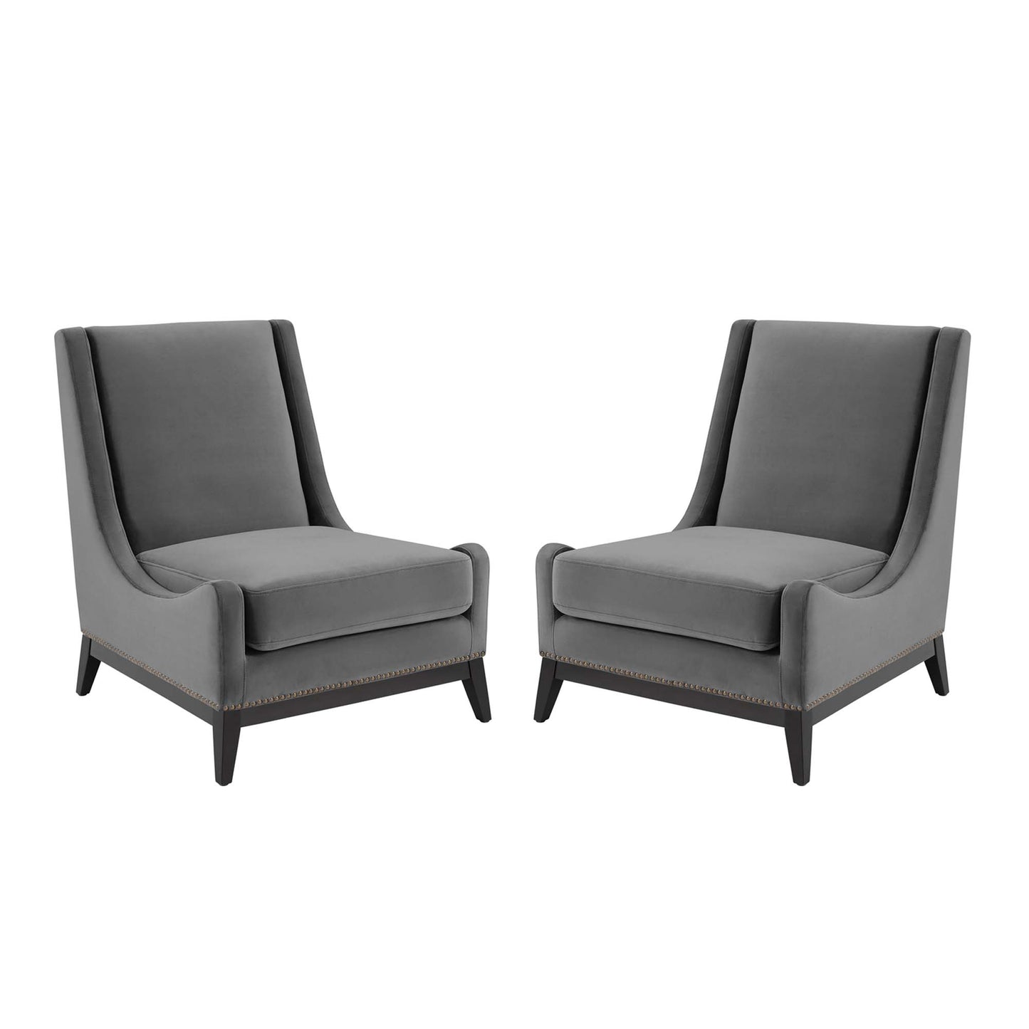 Confident Upholstered Performance Velvet Lounge Chair Set of 2