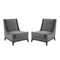 Confident Upholstered Performance Velvet Lounge Chair Set of 2