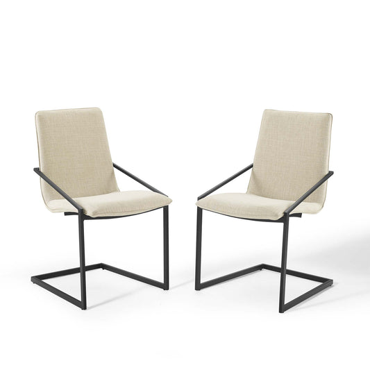 Juego de 2 sillones de comedor tapizados en tela Pitch de Modway