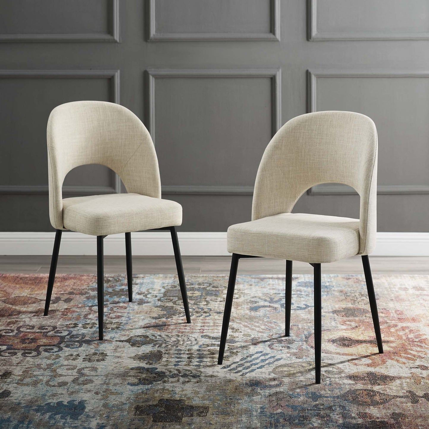 Rouse Upholstered Fabric Dining Side Chair Set of 2