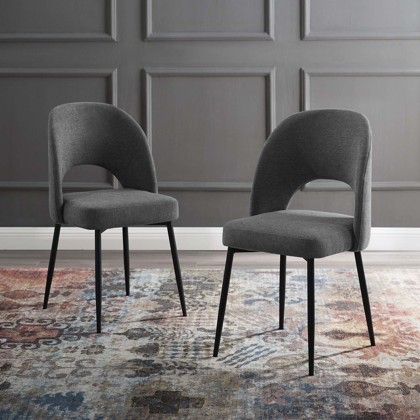 Rouse Upholstered Fabric Dining Side Chair Set of 2