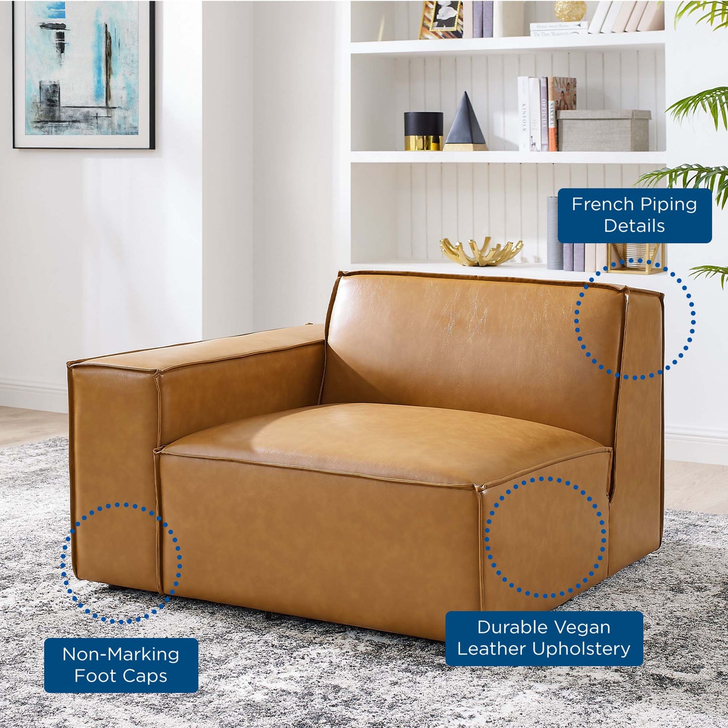 Restore Left-Arm Vegan Leather Sectional Sofa Chair