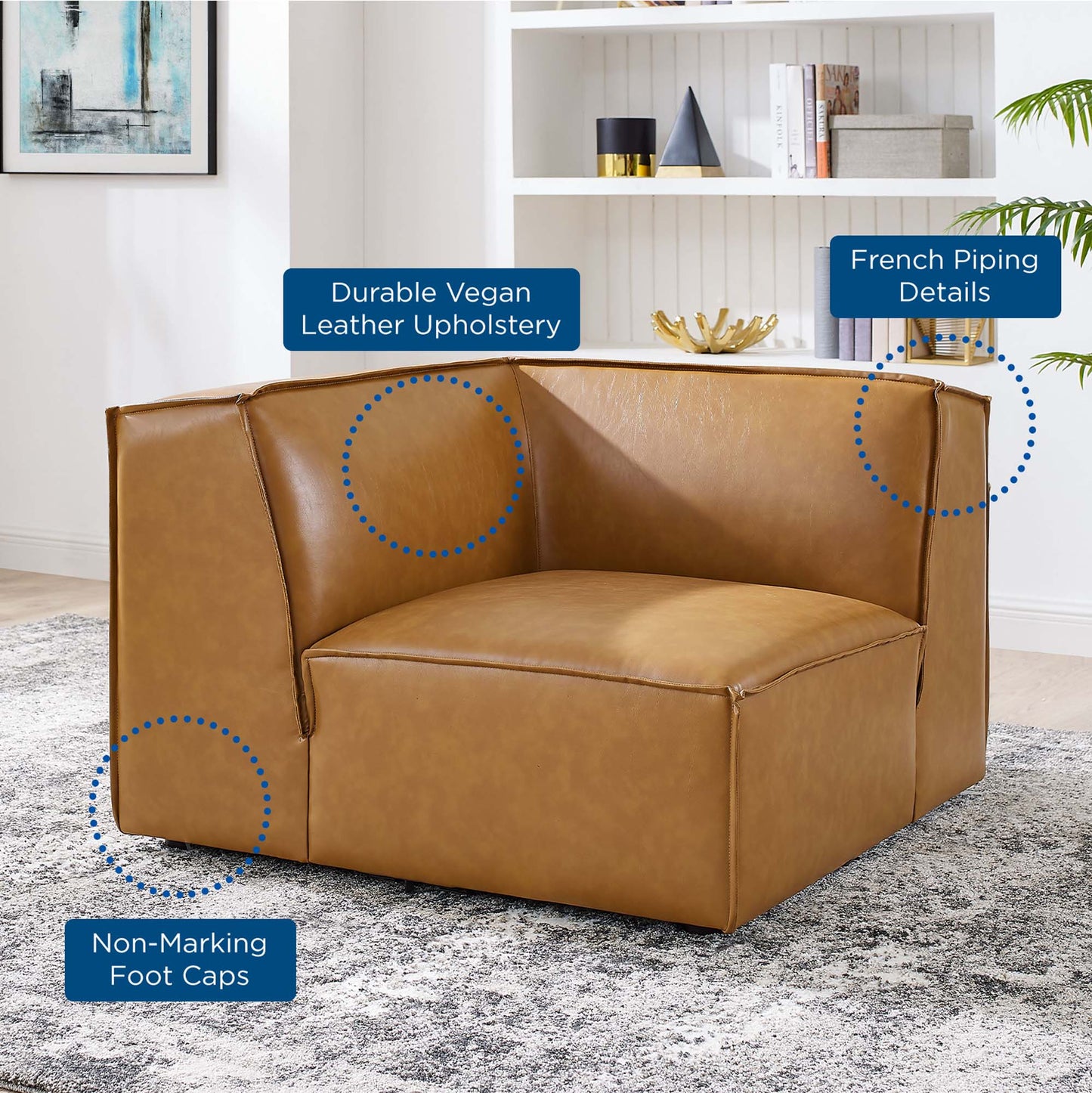 Restore Vegan Leather Sectional Sofa Corner Chair