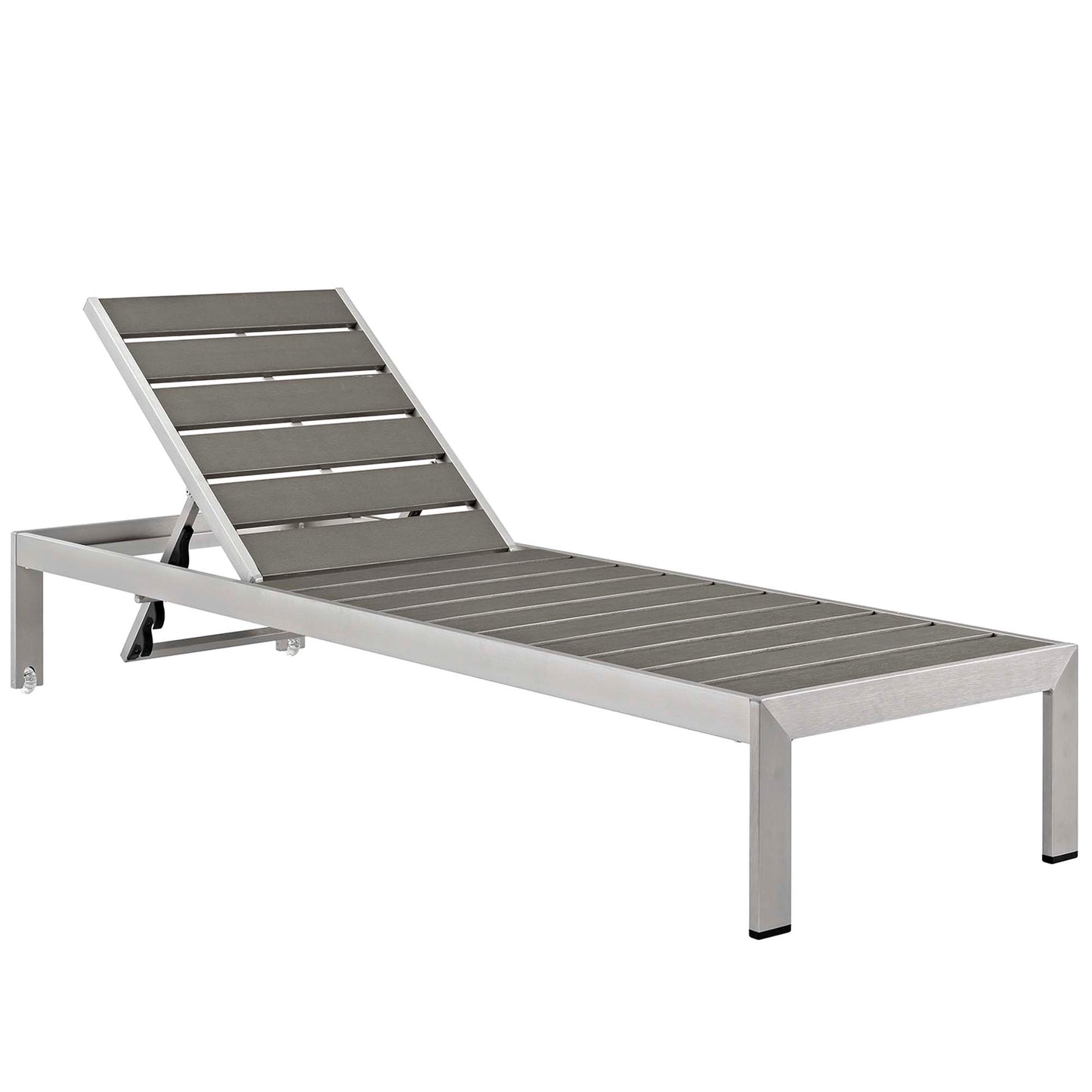 Chaise longue de aluminio para exteriores con cojines de Modway Shore