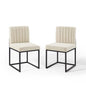 Carriage Upholstered Fabric Dining Chair Set of 2