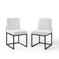 Carriage Upholstered Fabric Dining Chair Set of 2