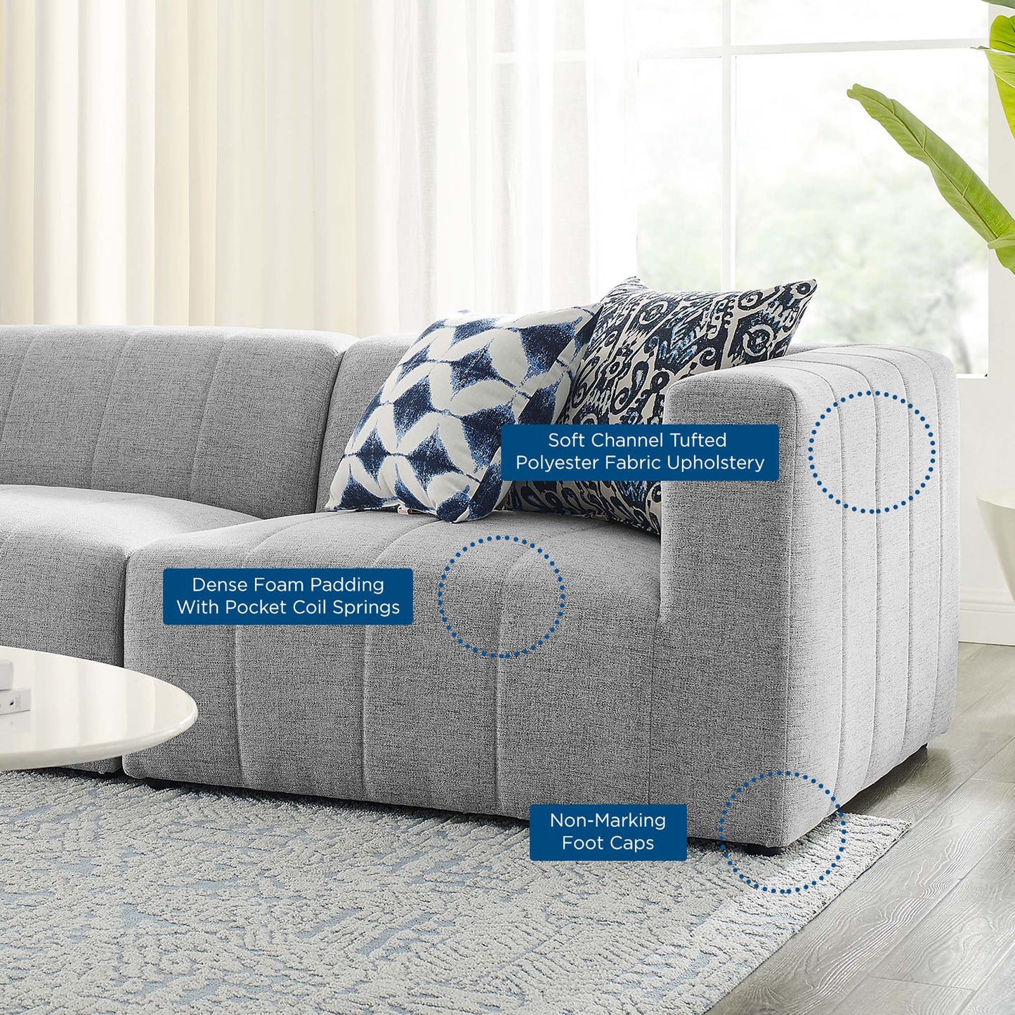 Bartlett 3-Piece Upholstered Fabric Sofa