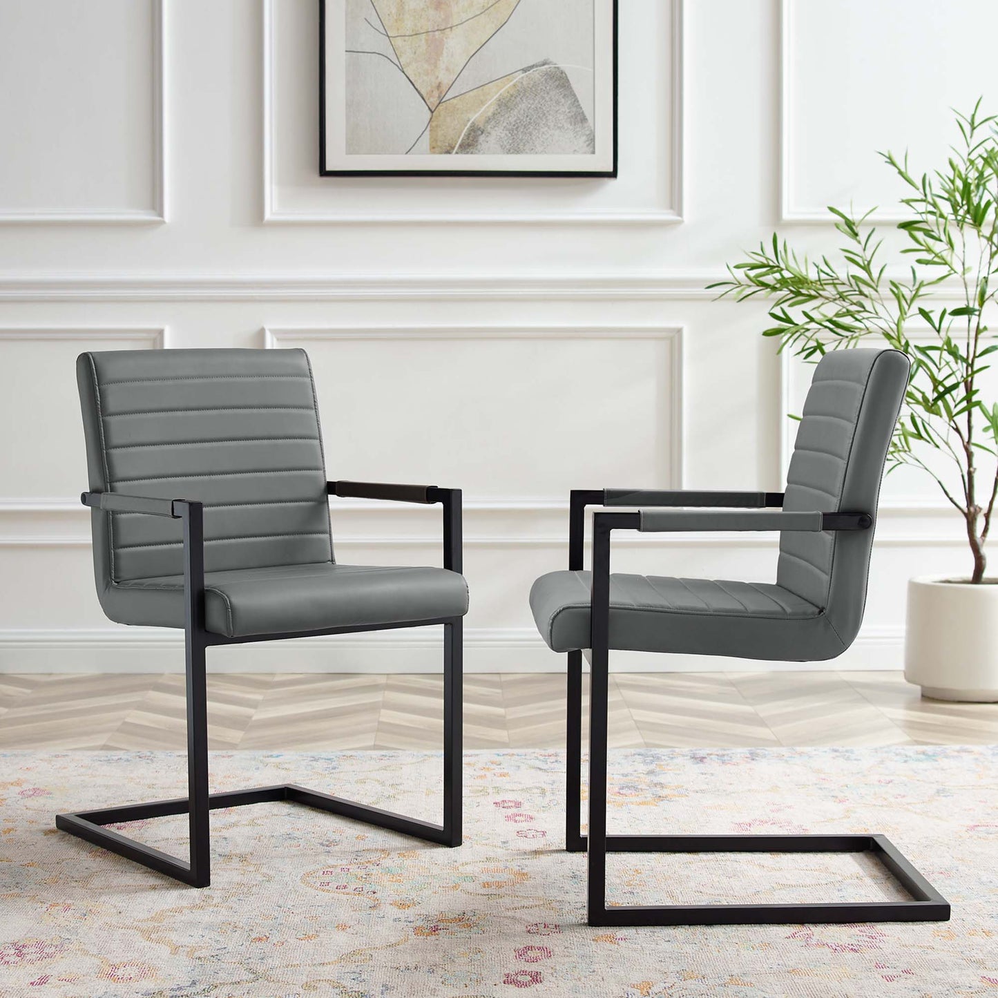 Savoy Vegan Leather Dining Chairs Set of 2