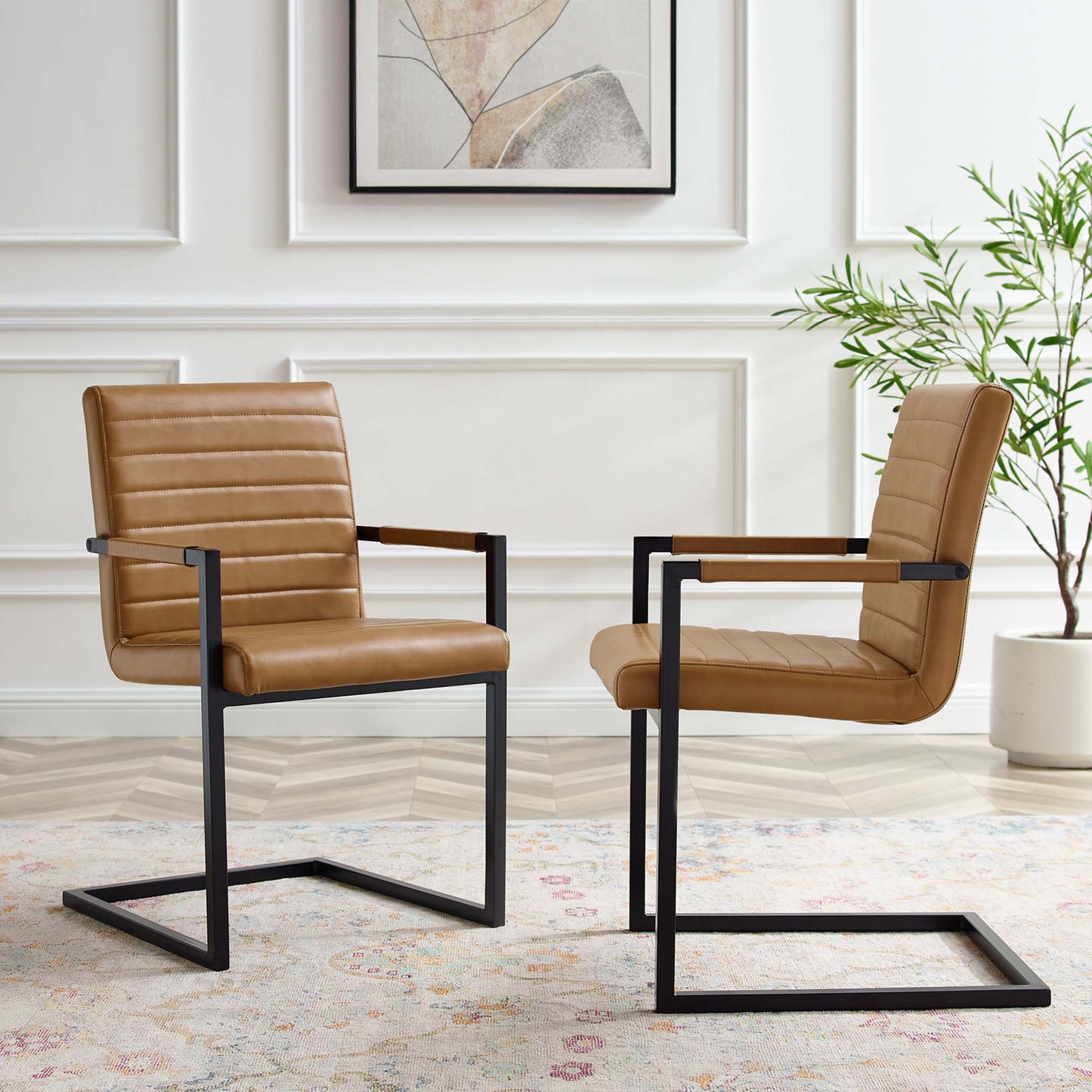 Savoy Vegan Leather Dining Chairs Set of 2