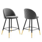 Ensemble de 2 tabourets de bar en velours Cordial Performance par Modway