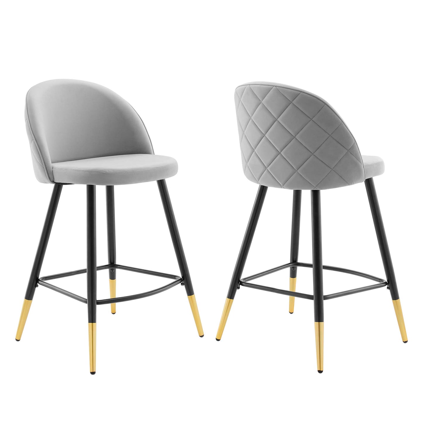 Ensemble de 2 tabourets de bar en velours Cordial Performance par Modway