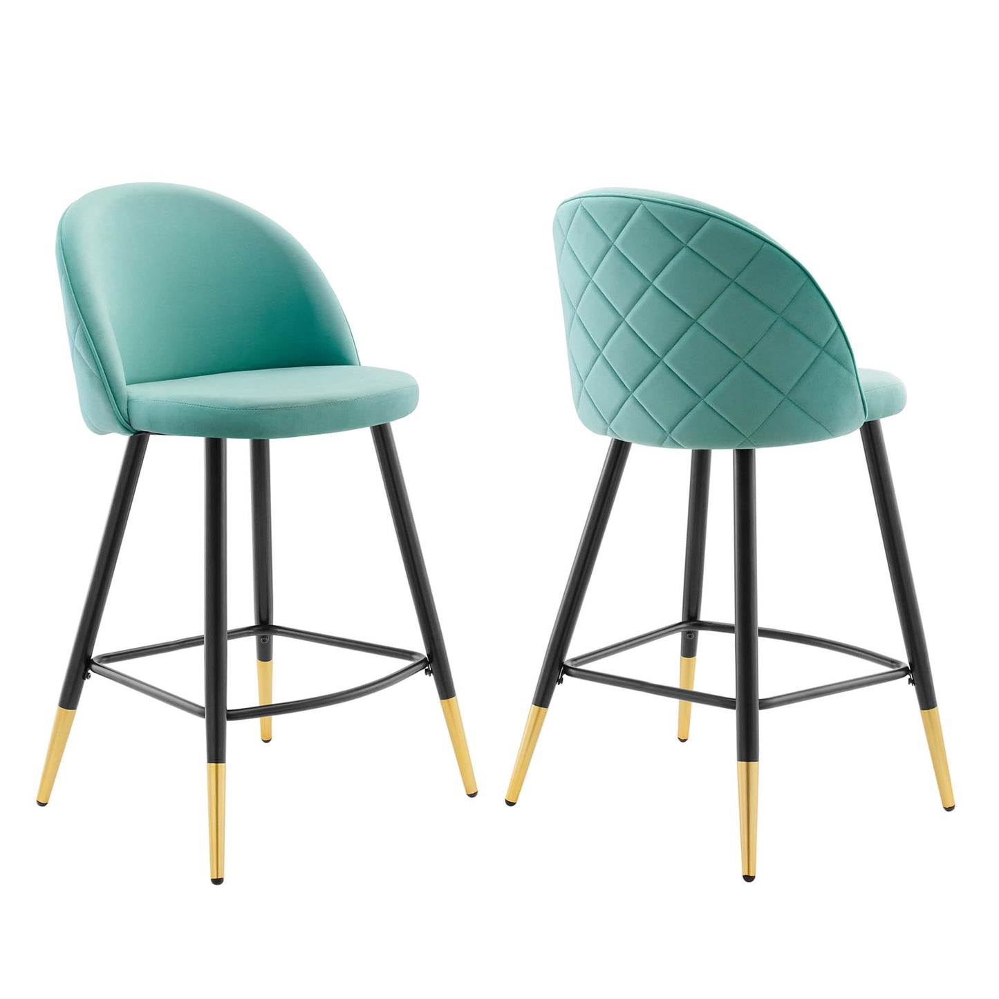 Ensemble de 2 tabourets de bar en velours Cordial Performance par Modway