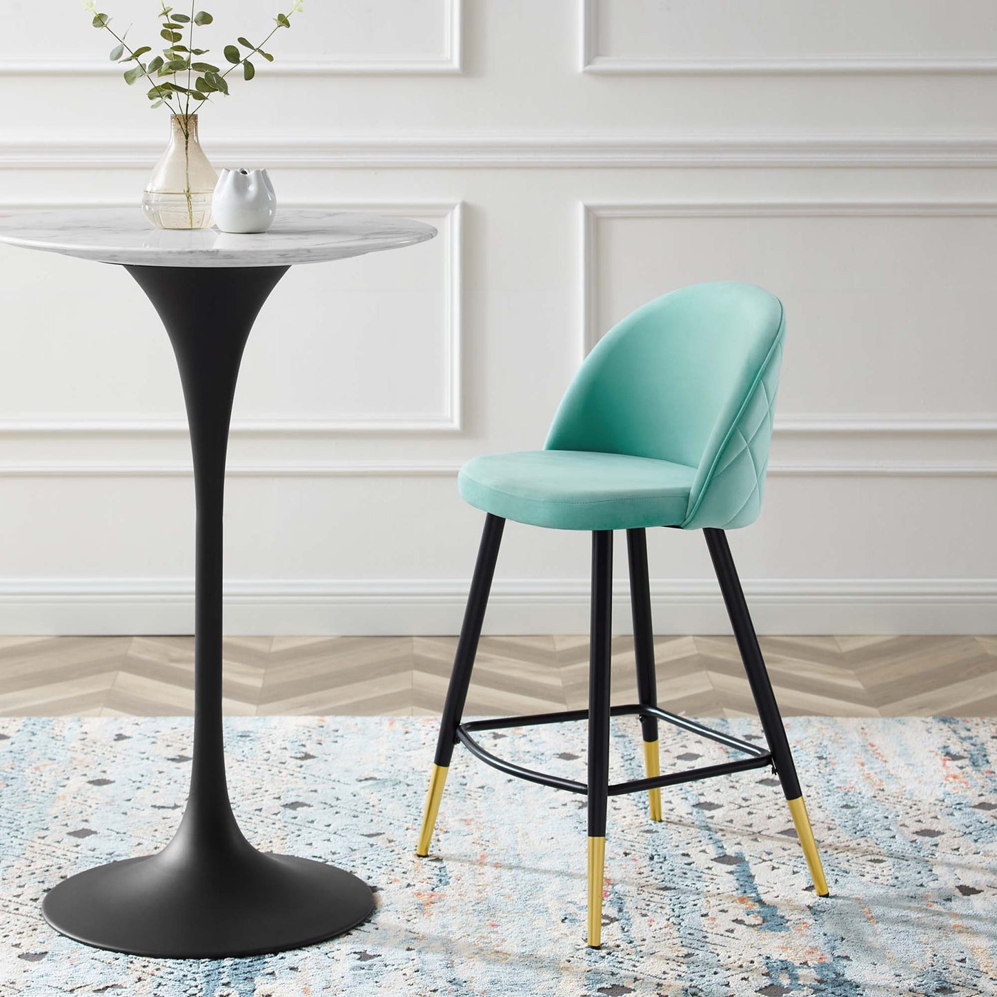 Ensemble de 2 tabourets de bar en velours Cordial Performance par Modway