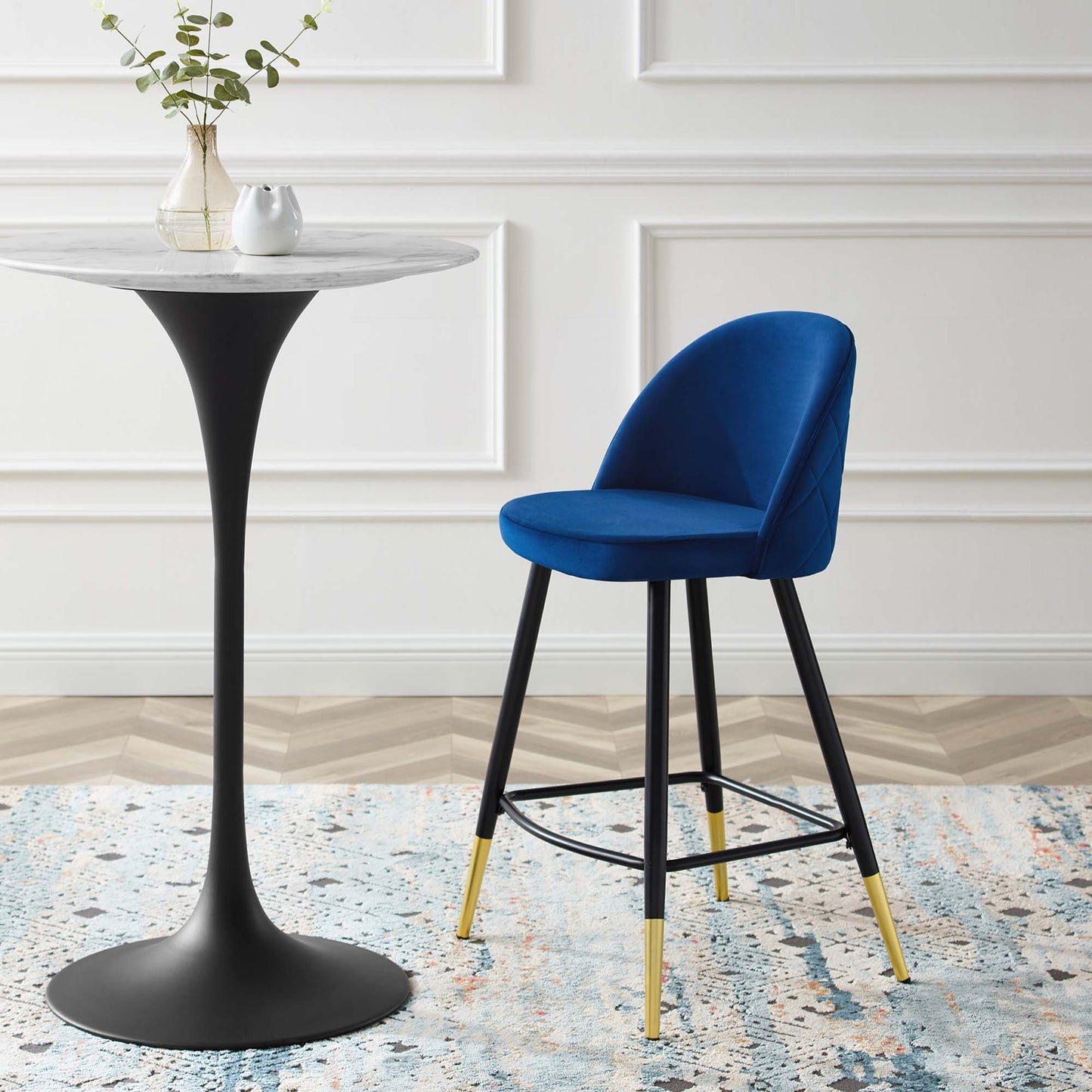 Ensemble de 2 tabourets de bar en velours Cordial Performance par Modway