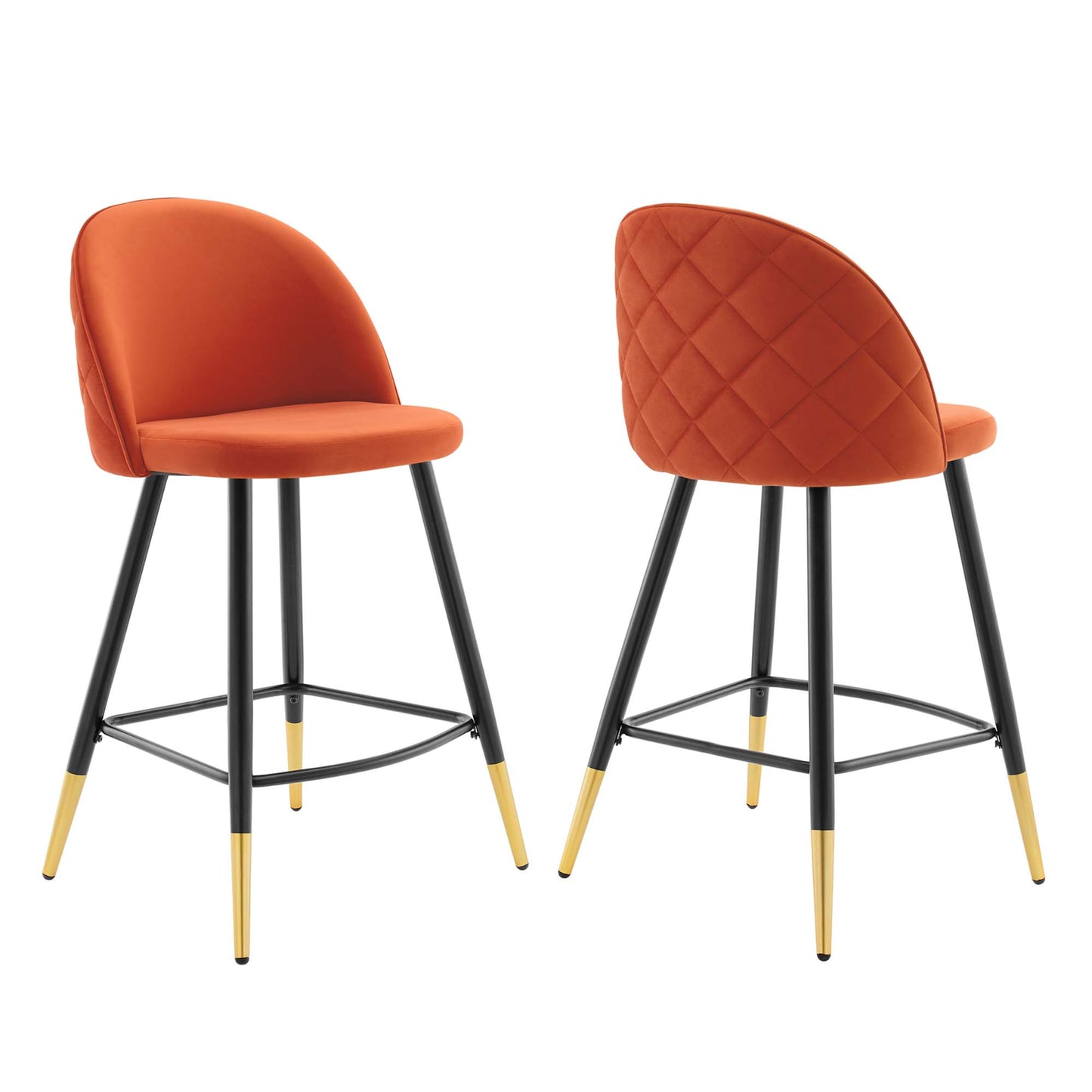 Ensemble de 2 tabourets de bar en velours Cordial Performance par Modway