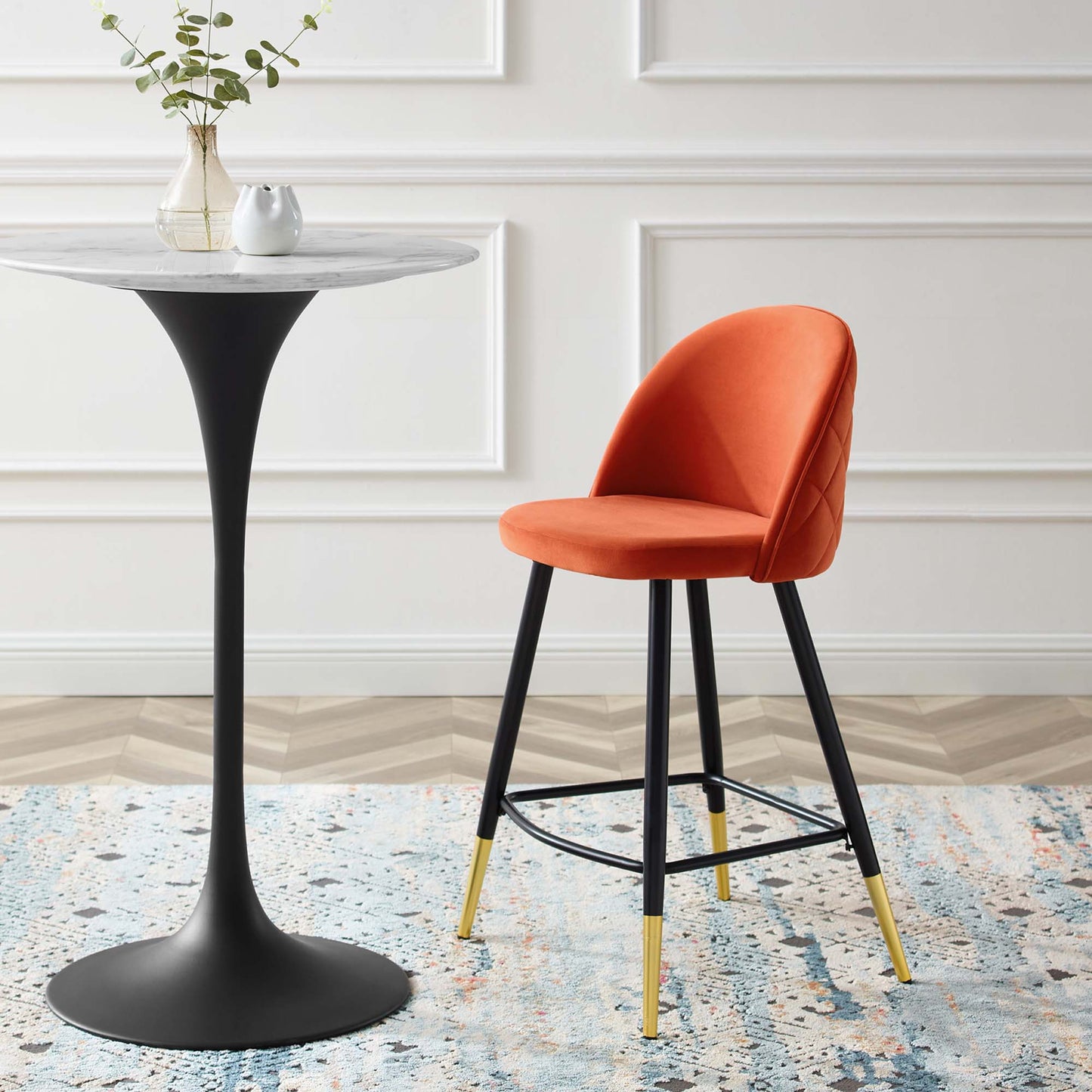 Ensemble de 2 tabourets de bar en velours Cordial Performance par Modway