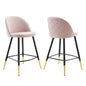 Ensemble de 2 tabourets de bar en velours Cordial Performance par Modway