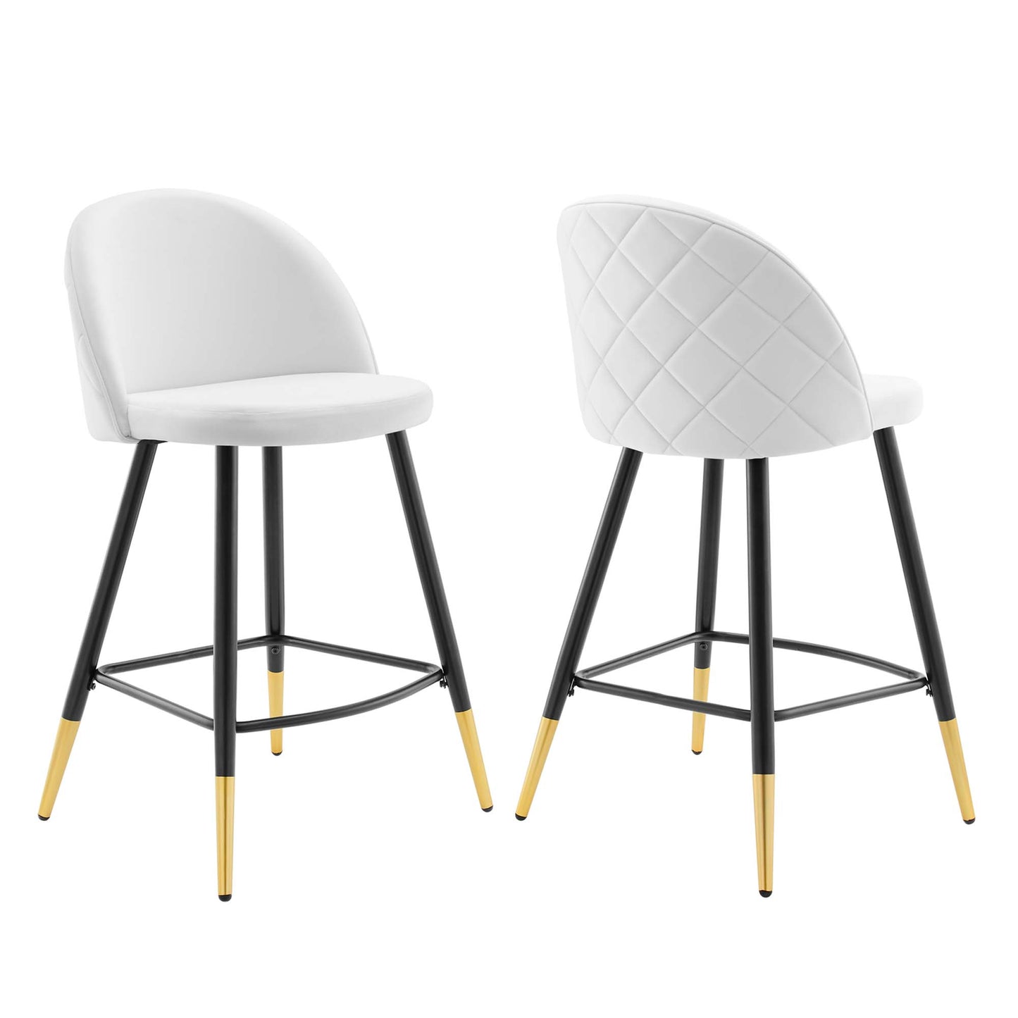 Ensemble de 2 tabourets de bar en velours Cordial Performance par Modway