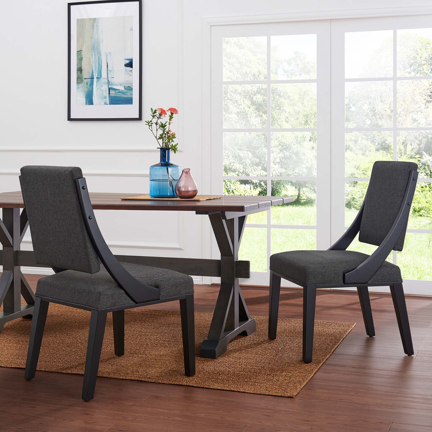 Cambridge Upholstered Fabric Dining Chairs Set of 2